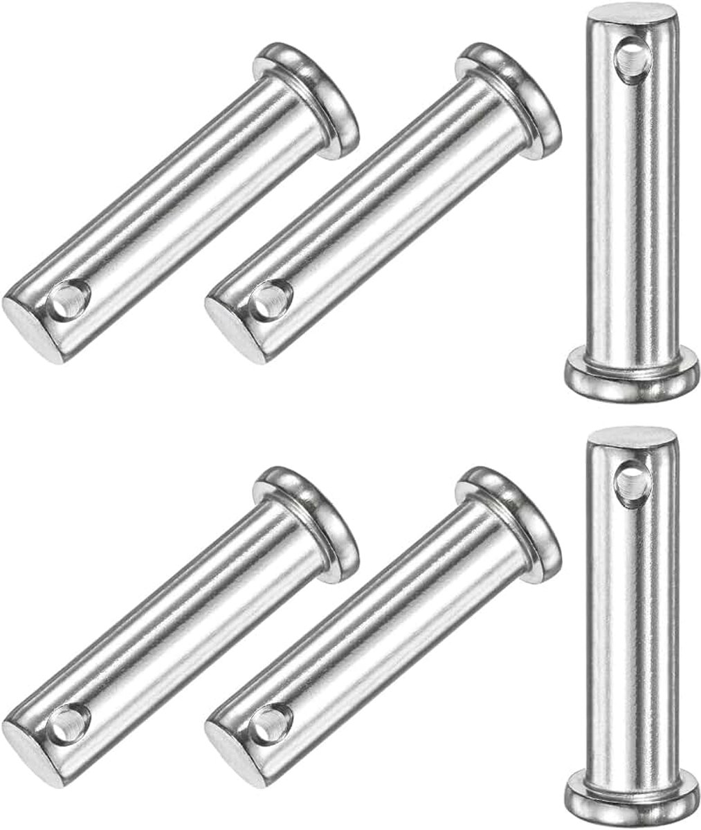 6 stuks spindels met één oog, M10 x 40 mm, platte oogpennen van roestvrij staal 304, voor mechanische verbinding/vrachtwagens/grasmaaier, herbruikbare verbindingsscharnierpen