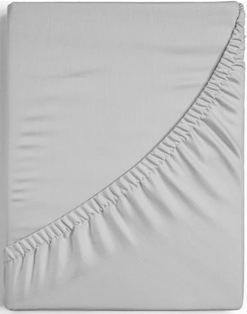 Fitted sheet, Premium Jersey Elastane-Organic Cotton, suitable for Allergy sufferers, Shrink and fade resistant (Grijs, 120cm x 200/210cm x 35cm)