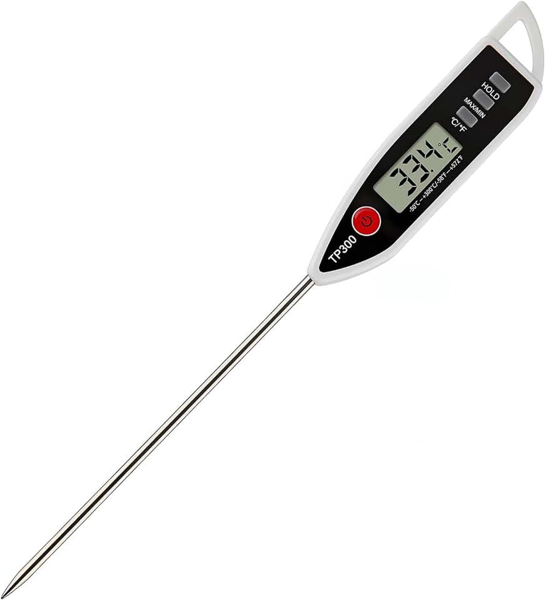 Thermometer niveau 2, keukenthermometer en sondethermometer voor vlees, vloeistoffen, kaarsen en levensmiddelen, direct en nauwkeurig lezen, kaarsen en keuken
