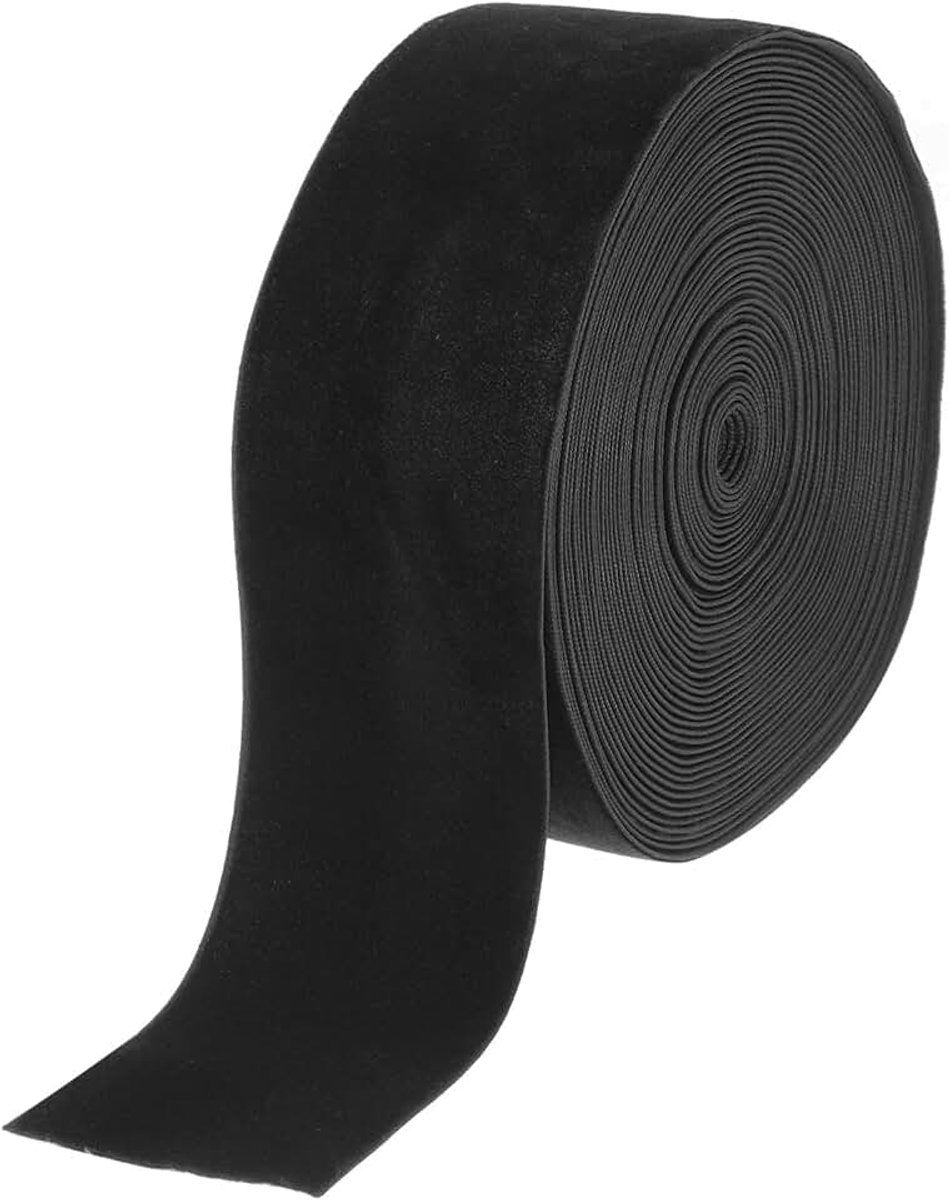 Fluwelen lint 5 cm x 10 Iarden enkel gezicht spoel fluweel zijde voor DIY boeket handwerk geschenkverpakking bruiloft party zwart