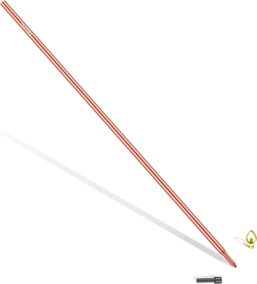 Diepterder aarding staaf Ø17.2mm koolstofstaal, 0.2MM rood koper coating met klem SET 1M 3M 4M samenstelling (SET 1M Ø17.2 1x1000mm)