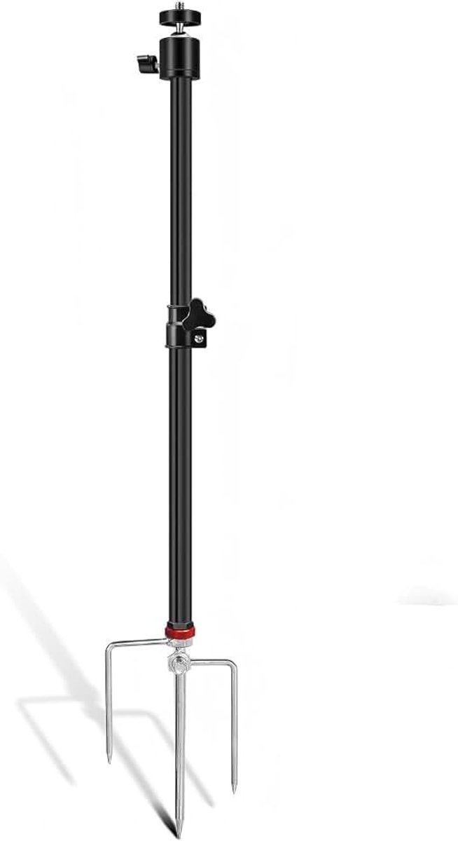 360° verstelbaar en inklapbaar, universele schroefdraadaansluiting 6 mm trail-camerastandaard, roestvrij staal, in lengte verstelbaar, voor wildcamera, zonnepanelen
