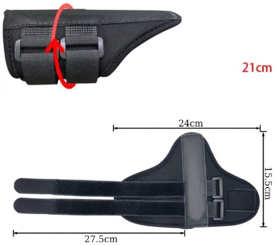 2 stuks- Golf polssteun - Golf polstrainer - Verstelbare polstrainer - Dubbele banden - Zwart - 24*15,5 cm - Geschikt voor links- en rechtshandigen - Corrigeert eenvoudig de swinghouding, een oefenhulpmiddel voor beginners — afbeelding 2