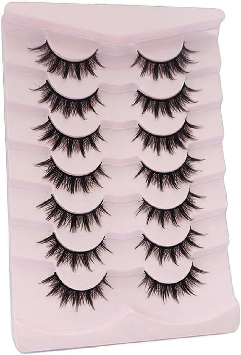 Valse wimpers natuurlijke look luxueus volume strip lashes handgemaakt faux mink lashes nepwanden 7 paar (LB100)