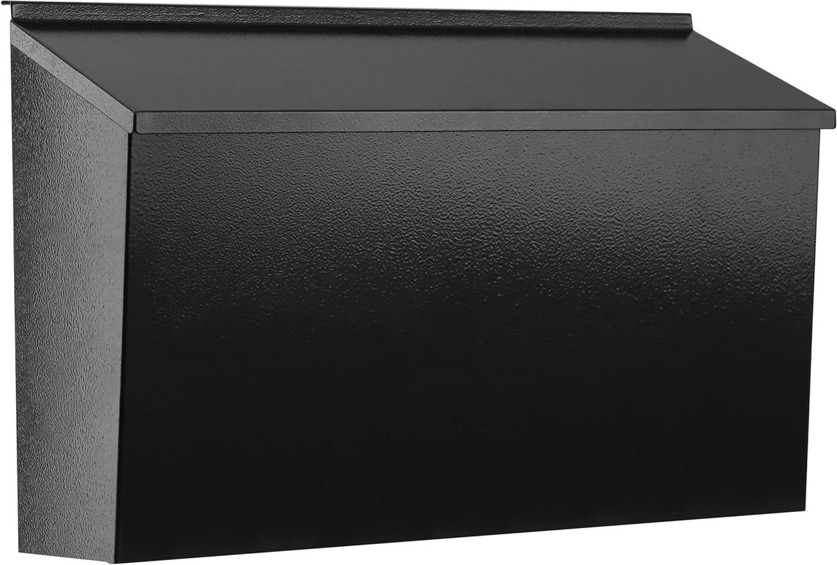 Brievenbus Staal - Wandmontage Postbak - Post Ontvangen - Gegalvaniseerd Materiaal - 40 cm Lengte - Zwart