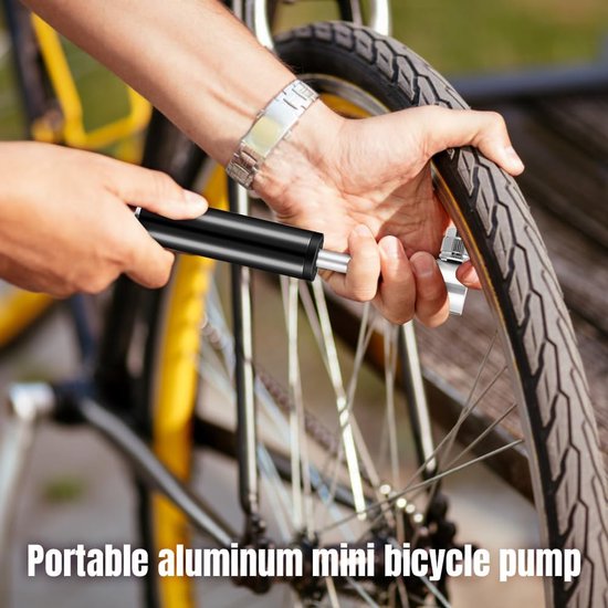 Mini Fietspomp 120 PSI - Hoge Druk Fietspomp voor Noodgevallen, Geschikt voor Racefietsen en Mountainbikes, Compact en Lichtgewicht met Bevestigingshouder — afbeelding 4