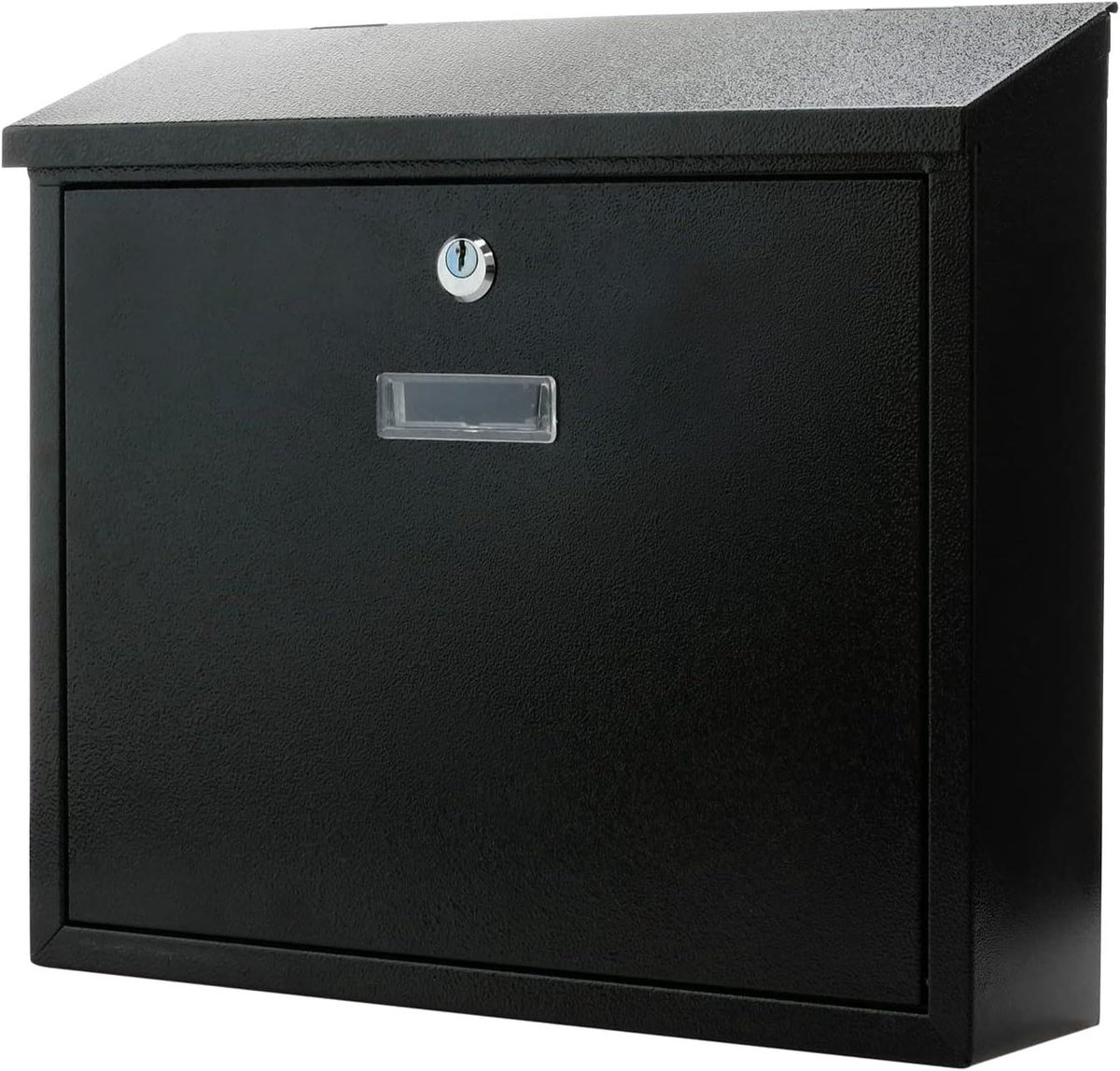 Metalen brievenbus - Postkast muur - Veilig post ontvangen - Inclusief 2 sleutels - 350x90x320mm - Zwart