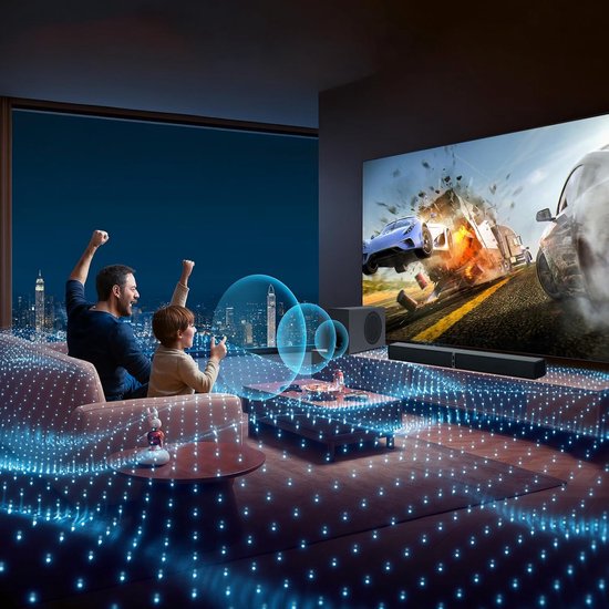 Soundbar met subwoofer - Home cinema systeem - Films en muziek - Draadloze Bluetooth 5.3 - 31 Inch speaker - Zwart — afbeelding 2