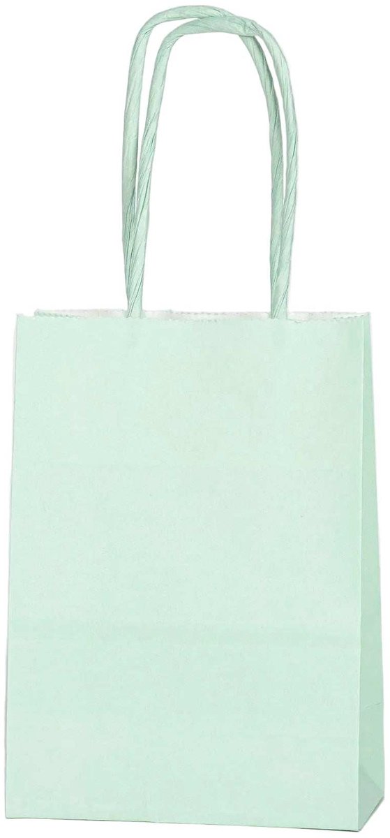 Papieren Draagtas - 60 Stuks -Licht Groen- 11x15x6cm - Papieren Tasjes - Kraft Tas - Tassen - Cadeau Tas - Hoogwaardig Kraft Papier - Eco-vriendelijk - Ideaal voor Geschenken - Lasentopack