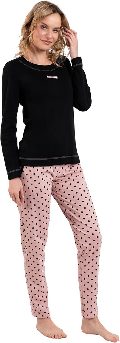 Fashion Zachte Damespyjama van Katoen | Comfortabele Nachtset met Shirt en Broek | Ideaal voor Winteravonden of Slapen Thuis | Warme Loungewear S-XXL