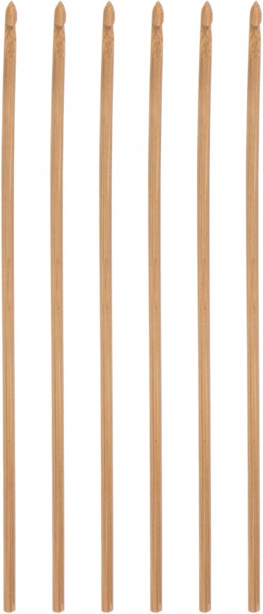 sourcing map 3 mm bamboe haakhaken, 6 stuks, haaknaalden, haakgereedschap voor breien, breien, knutselen