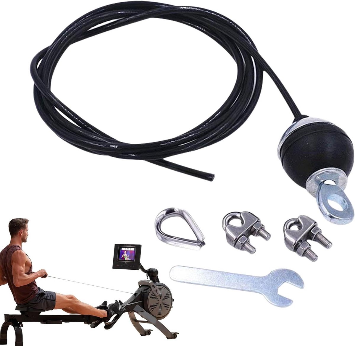 Fitness Katrol Kabel - Sport Kabel Staalkabel - Kracht Training - Duurzaam Ontwerp - 5x4 meter - Zwart