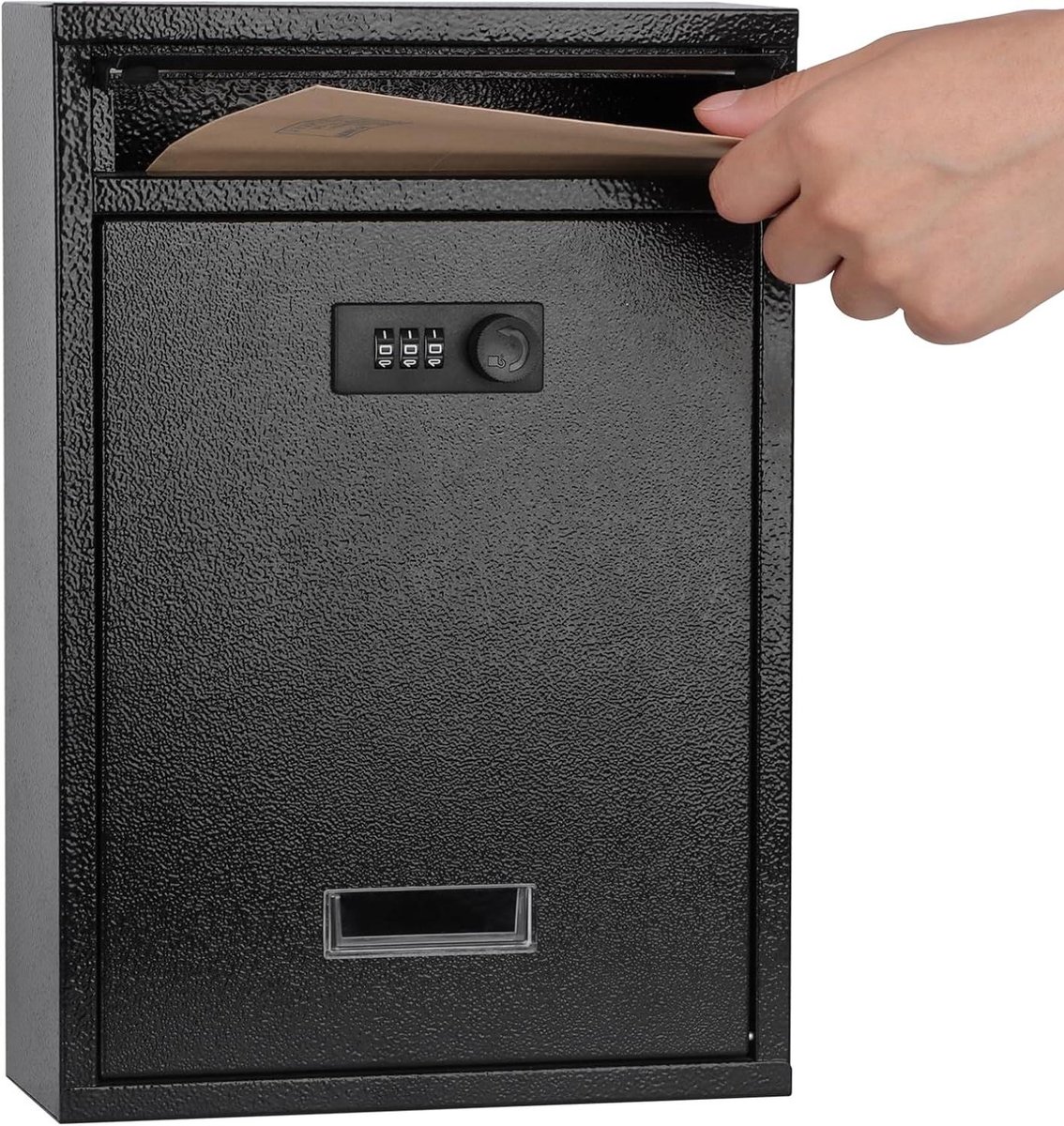 Wandmontage brievenbus - Brievenbus buiten - Post ontvangen - Combinatieslot beveiliging - 354 Kubieke inch - Zwart