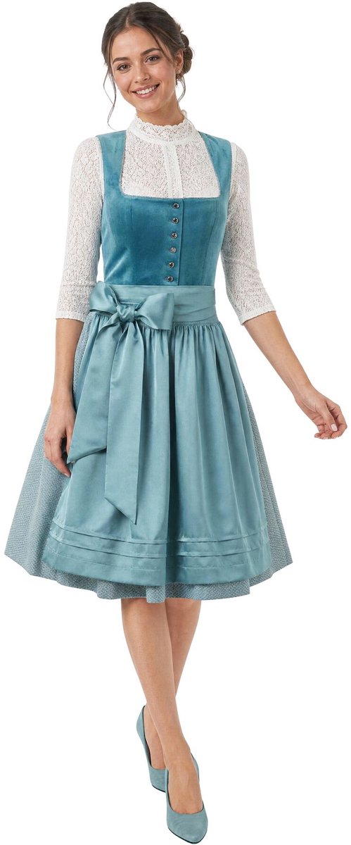 dressforfun Mini Dirndl Ronja - 42 - Lichtblauw - Verkleedkleding Oktoberfest - Duitse Jurk - Feestkleding - Klederdracht - Vrouwenkostuum - Feest - Partykleding