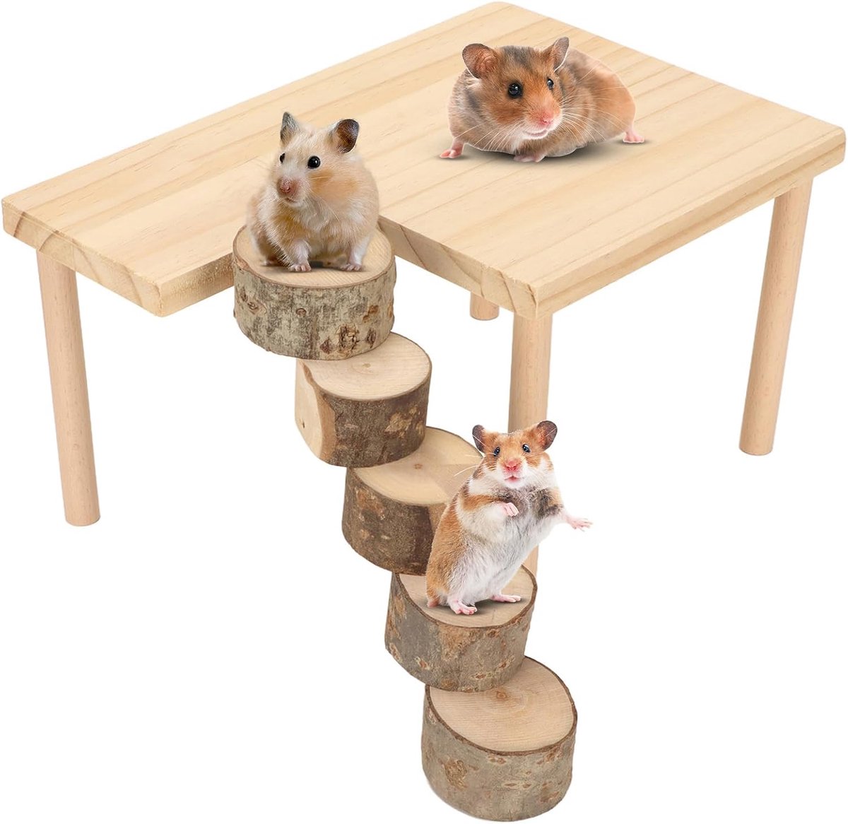 Hamster-klimplatform Voor Cavia's Kleine Huisdierspeelplaats Speeltuin Met Ronde Ladder Voor Hamsters, Chinchilla's