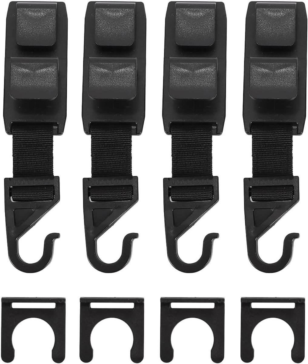 4 Stks Autostoel Hoofdsteun Haken Met Fles Houder Achterbank Opslag Hangers Voor Tassen Kleding Organizer Haken Auto Accessoires Zwart