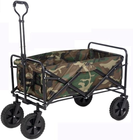 Bolderkar Tuinwagen - Transportwagen Opvouwbaar - Boodschappen Tuinieren - Stabiel Stalen Frame - 100 kg Draaglast - Zwart van Bolderkar — afbeelding 2