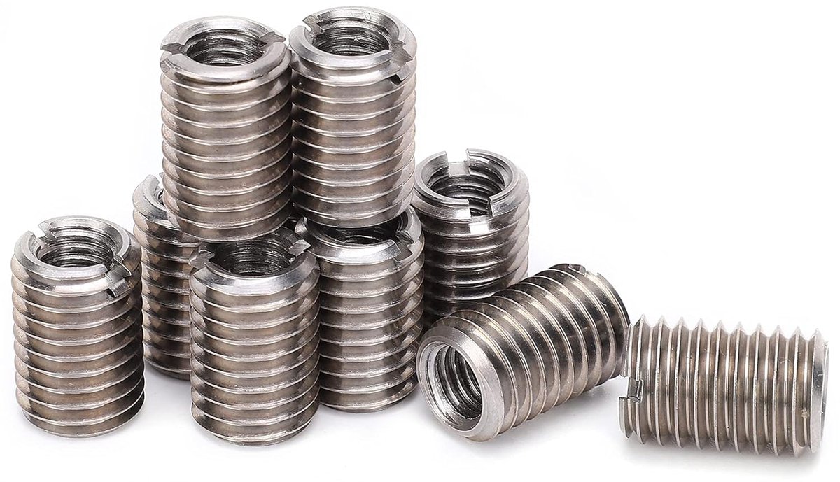10 stuks schroefdraad inzetstukken, verloopmoeren, M8*1,25 - M12*1,75 20mm grove M2-M16 binnendraad en M4-M20 buitendraad 4-30mm roestvrij staal reparatie inzetstuk schroefdraadmoeren ombouwset
