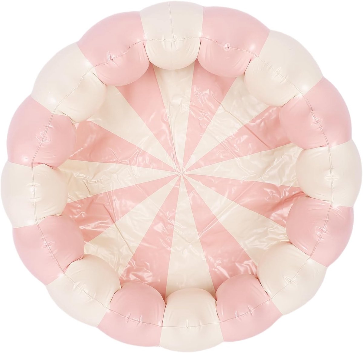 Zwembad voor Kinderen, Klein Draagbaar PVC-zwembadje voor Waterspelletjes Binnen Buiten, Opblaasbaar Ballenbad voor Kinderen Kleiner dan 1,2m (Roze Gestreept)