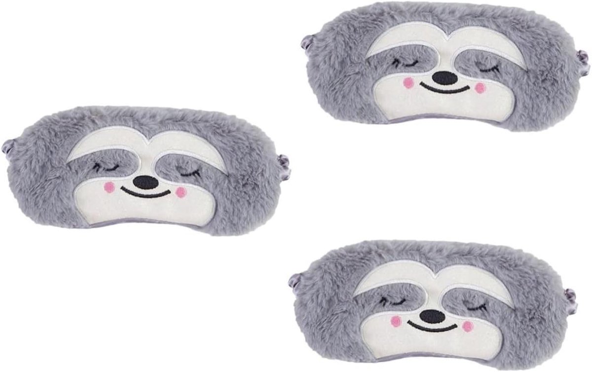 Slaapmasker Set - Oogmasker Zacht - Licht Blokkeren - Verlicht Oogdruk - 3 Stuks - Grijs