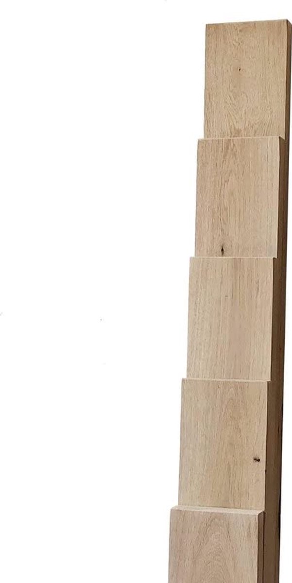 Eiken Wandplank - 140x30 cm - Industriele Plankdragers L-vorm Up - Staal - Mat Zwart