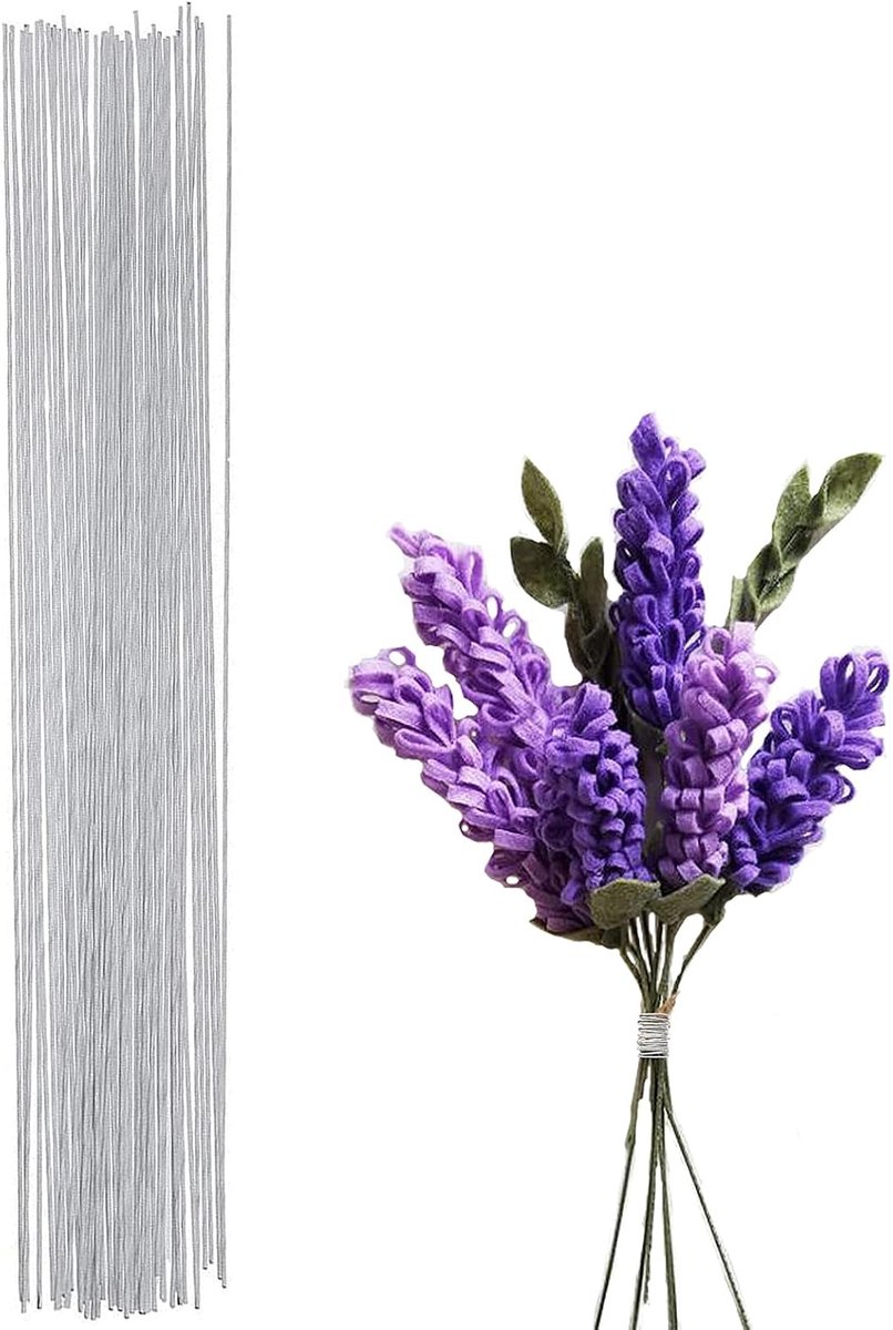 Draad, 40 cm, 1 mm, wit, knutsel- en bruidsdraad, papieren ommanteld