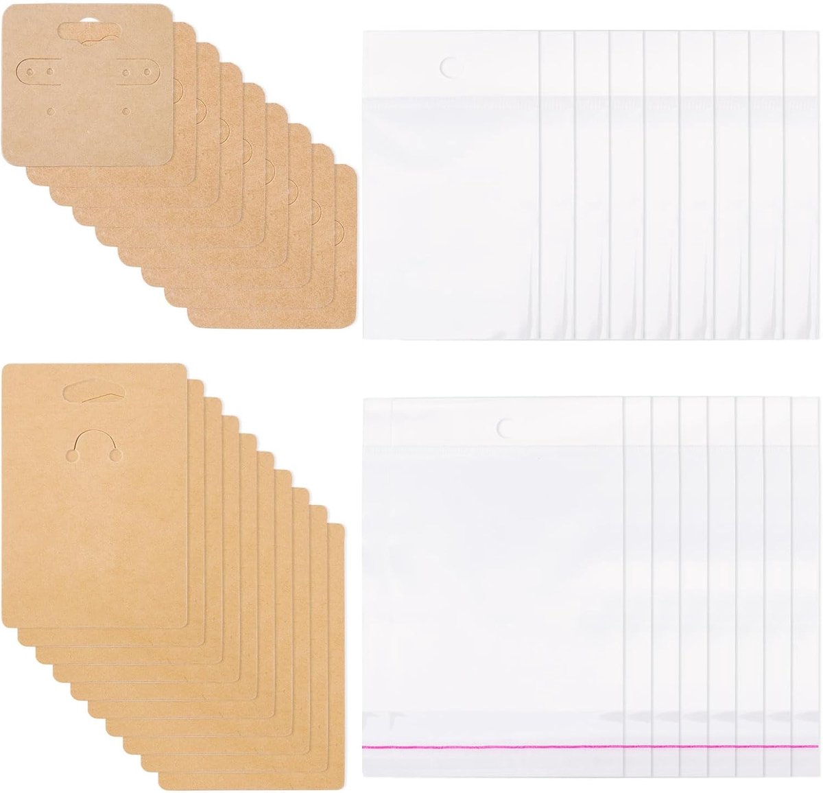 100 stks Oorbel Display Kaarten Ketting Opknoping Sieraden Verpakking Kaarten Oorbel Houder Kaart voor Ketting Sleutelhanger DIY Sieraden Display, BurlyWood