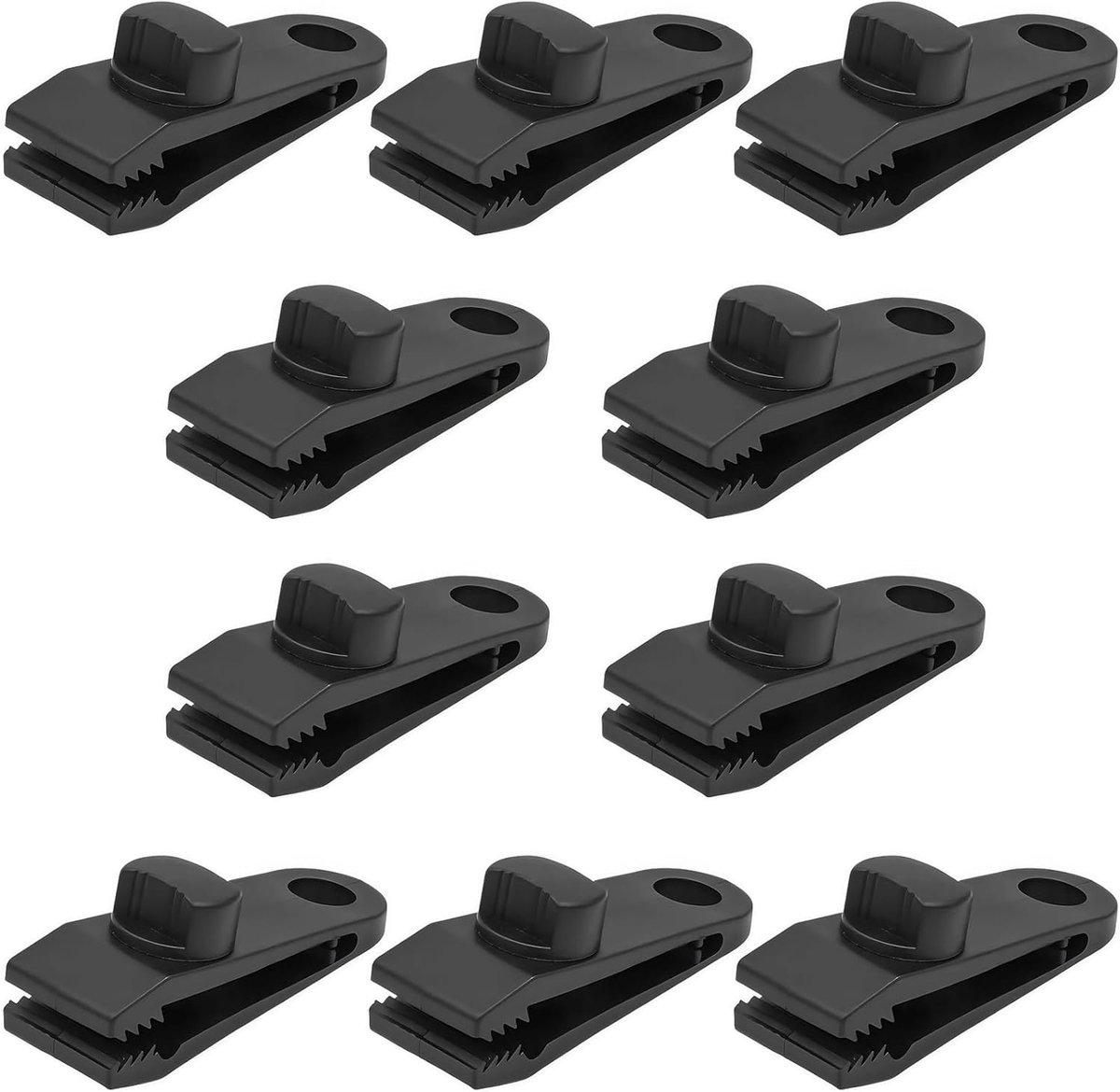 10 klemmen voor luifels en dekzeilen, kunststof clips voor luifels, tentbevestiging, luifelclip, voor kamperen, zeilen, avontuur of picknick enz