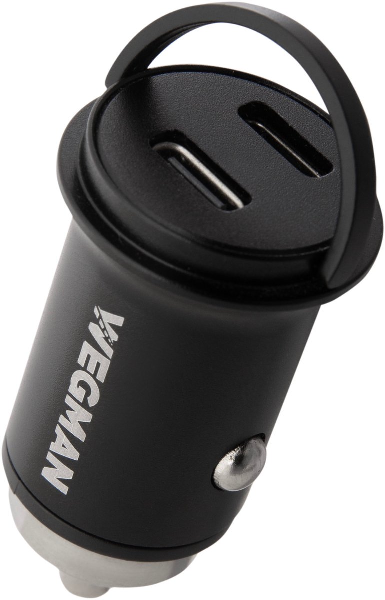 Wegman 40W Autolader 2x USB-C - Snellader - Telefoon Oplader USB-C Auto - Laad 4x zo snel - 2 Poorten - 12 Volt Stekker Plug Auto - Sigarettenaansteker 12 / 24 Volt