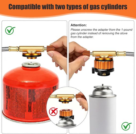 3500W, gaskooktoestel met piëzo-ontsteking en adapter, winddicht camping gasfornuis, opvouwbaar gaskooktoestel voor outdoor, wandelen, hiken, picknick, trektochten — afbeelding 5