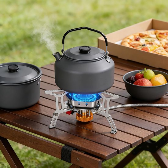 3500W, gaskooktoestel met piëzo-ontsteking en adapter, winddicht camping gasfornuis, opvouwbaar gaskooktoestel voor outdoor, wandelen, hiken, picknick, trektochten — afbeelding 2