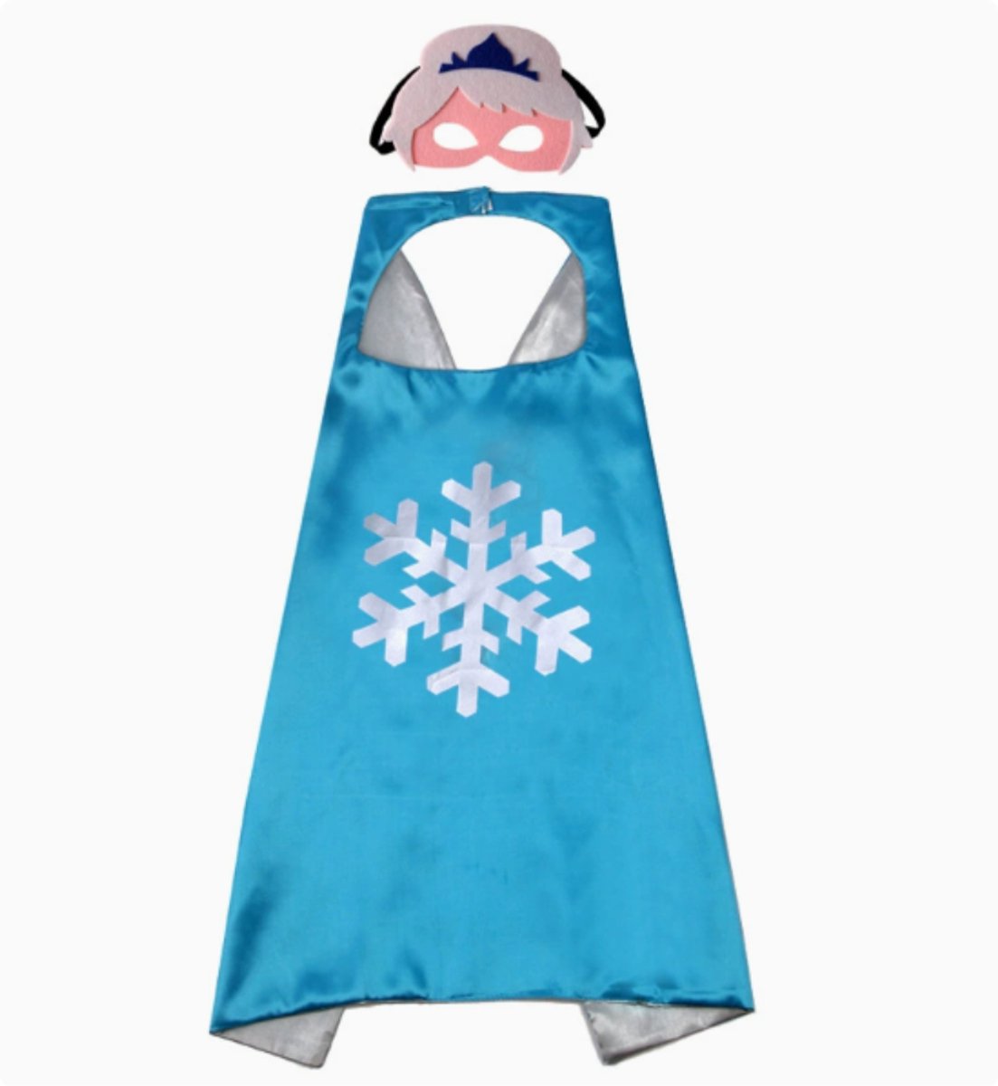 Joya Kids® IJsprinses Verkleedset | Winter Prinses Cape & Masker | Verkleedkleding Kind | Carnavalskleding Meisje | Sneeuwprinses Kostuum | Cape met Masker | | Blauw — afbeelding 4