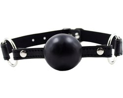 Smart Moves - Ball Gag - Siliconen Bal - PU Lederen Band - Zwart