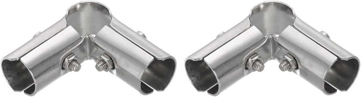 90 graden structurele buisverbinder, 2 stuks, kettingverbinding, hekklem, roestvrij staal, hoekmontage, randen, klem geschikt OD, 25 mm