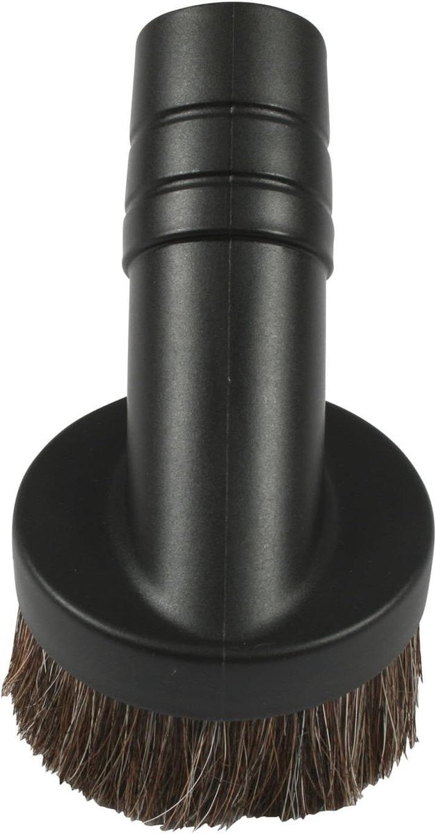 Stofborstel - Natuurlijke vezel - Stofzuigen - Zachte borstelharen - 14 cm - Zwart