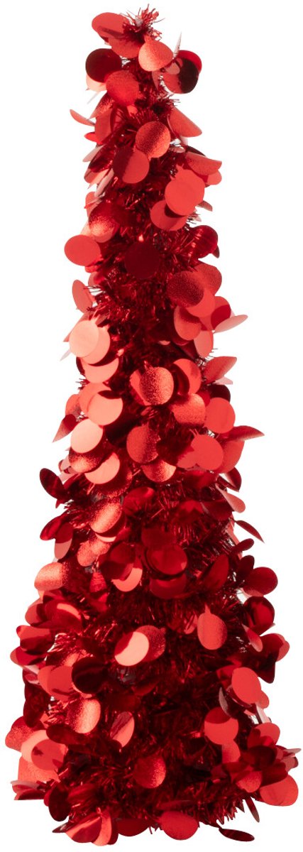 J-Line decoratie boom Sprankelend - polystyreen - rood - small