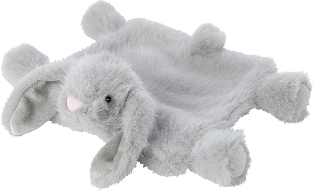 J-Line knuffel Konijn - polyester - lichtgrijs - large
