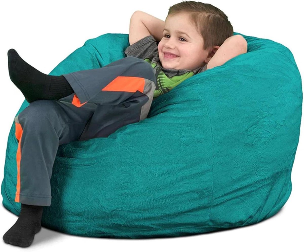 Zitzak Stoel - Lounge Bank - Ontspannen Zitten - Grote Schuimvulling - 6 Ft Groot - Blauw Suède
