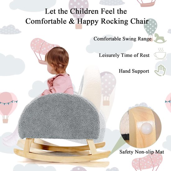 Kinderstoel Kinderbank - Mini Sofa - Ontspannen Zitten - Teddy Fluweel - 50x49x50 cm - Grijs — afbeelding 3