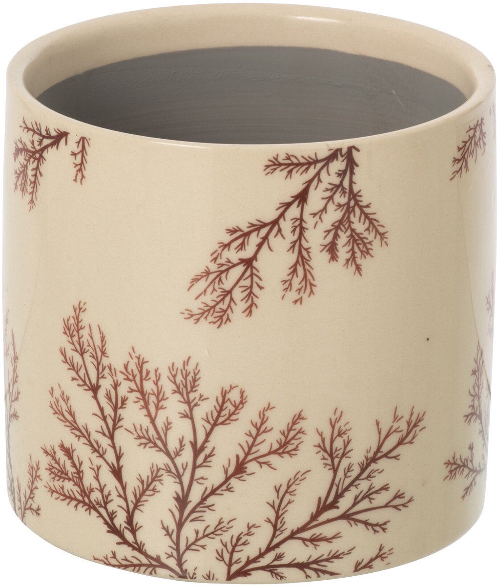 J-Line bloempot Branch - keramiek - ecru/bruin - medium