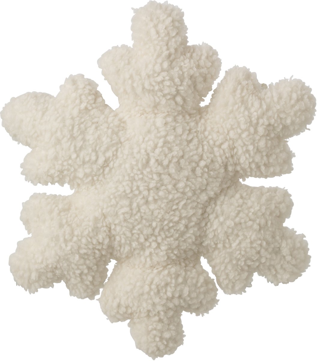 J-Line Sneeuwvlokkussen - polyester - wit