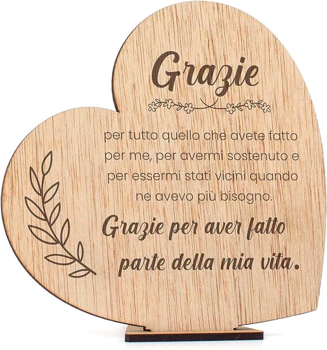 Biglietto di ringraziamento in legno. Regali per ringraziare Amici speciali Regali originali Regali di compleanno addio amico amico uomo donna biglietti di ringraziamento (Grazie)