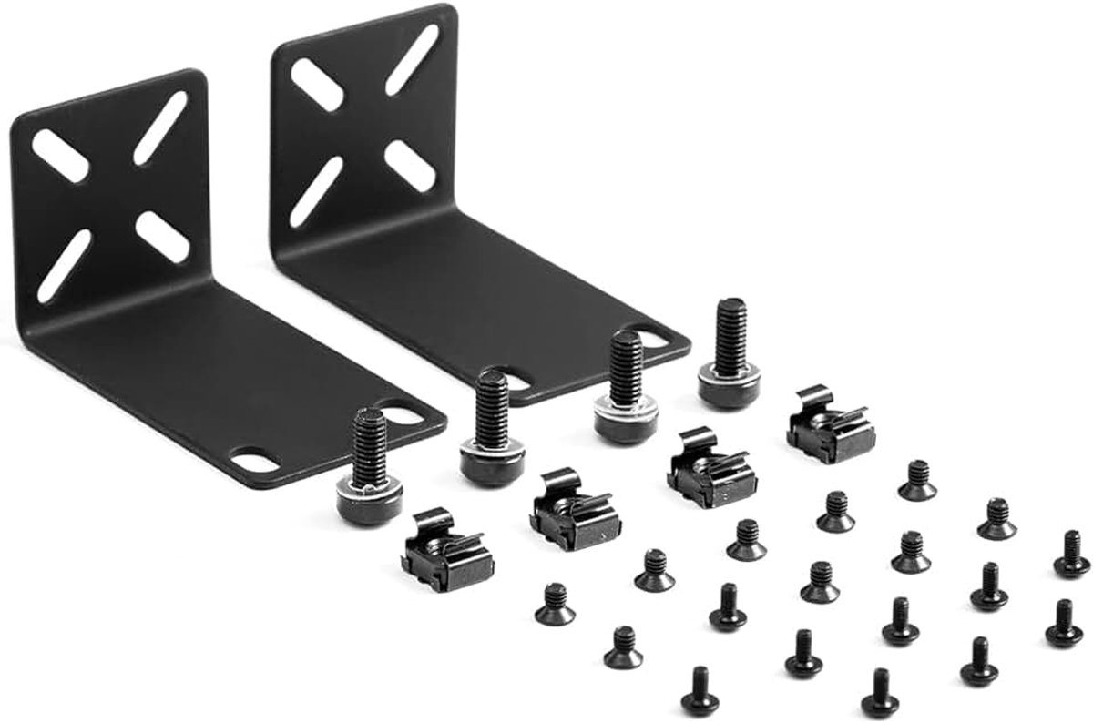 Verstelbare rack-oren voor Netgear, Cisco, D-Link, Trendnet en Dell, montage van 12,5 inch breedte tot 19 inch, verstelbare gatafstand 14-30 mm