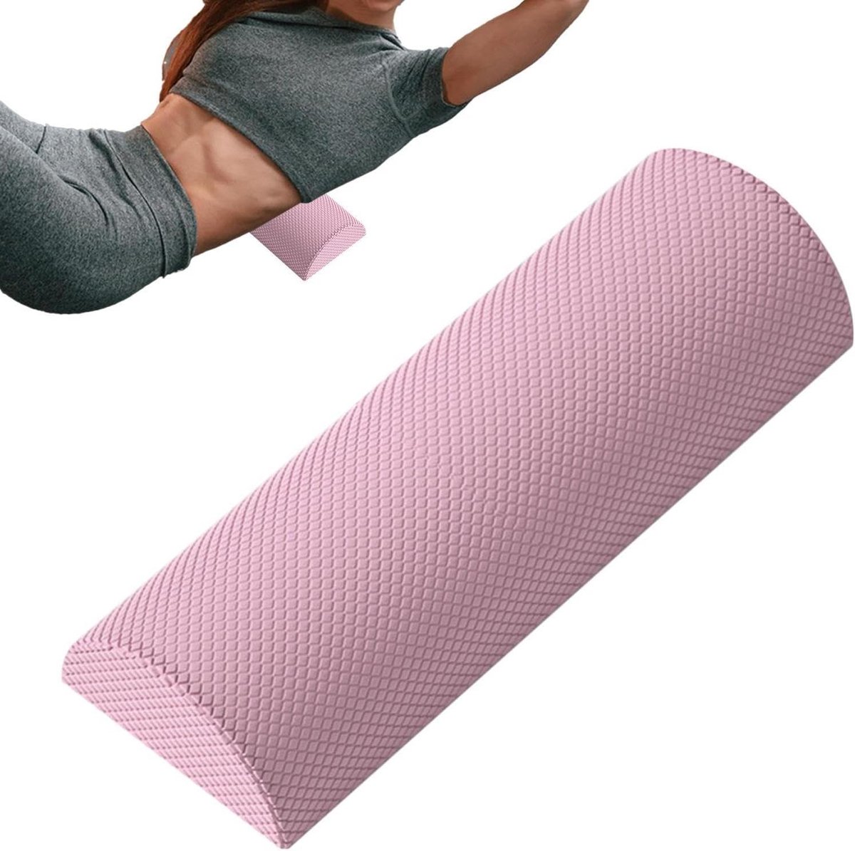 Yoga Roller - Schuimrol Massage - Spierherstel Yoga - Halfrond Ontwerp - 30 cm - Blauw