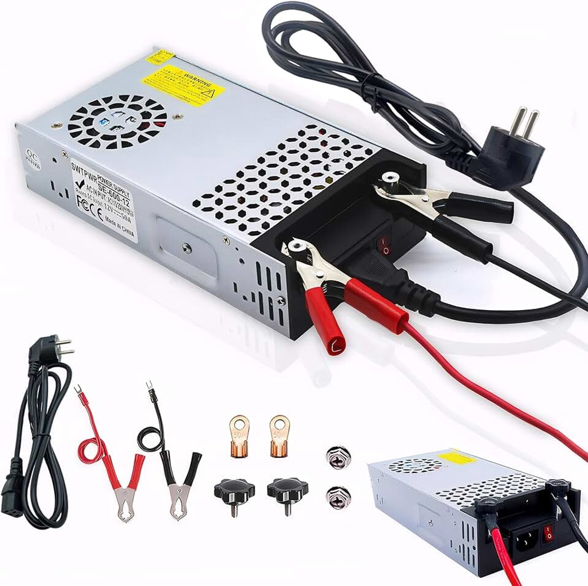 AC naar DC 12V 50A 600W voeding transformator schakelvoeding 230V AC naar DC voeding 12Volt transformator industrieel voor LED-lichtstrip CCTV camera radio SMPS (DC12V-50A-600W)