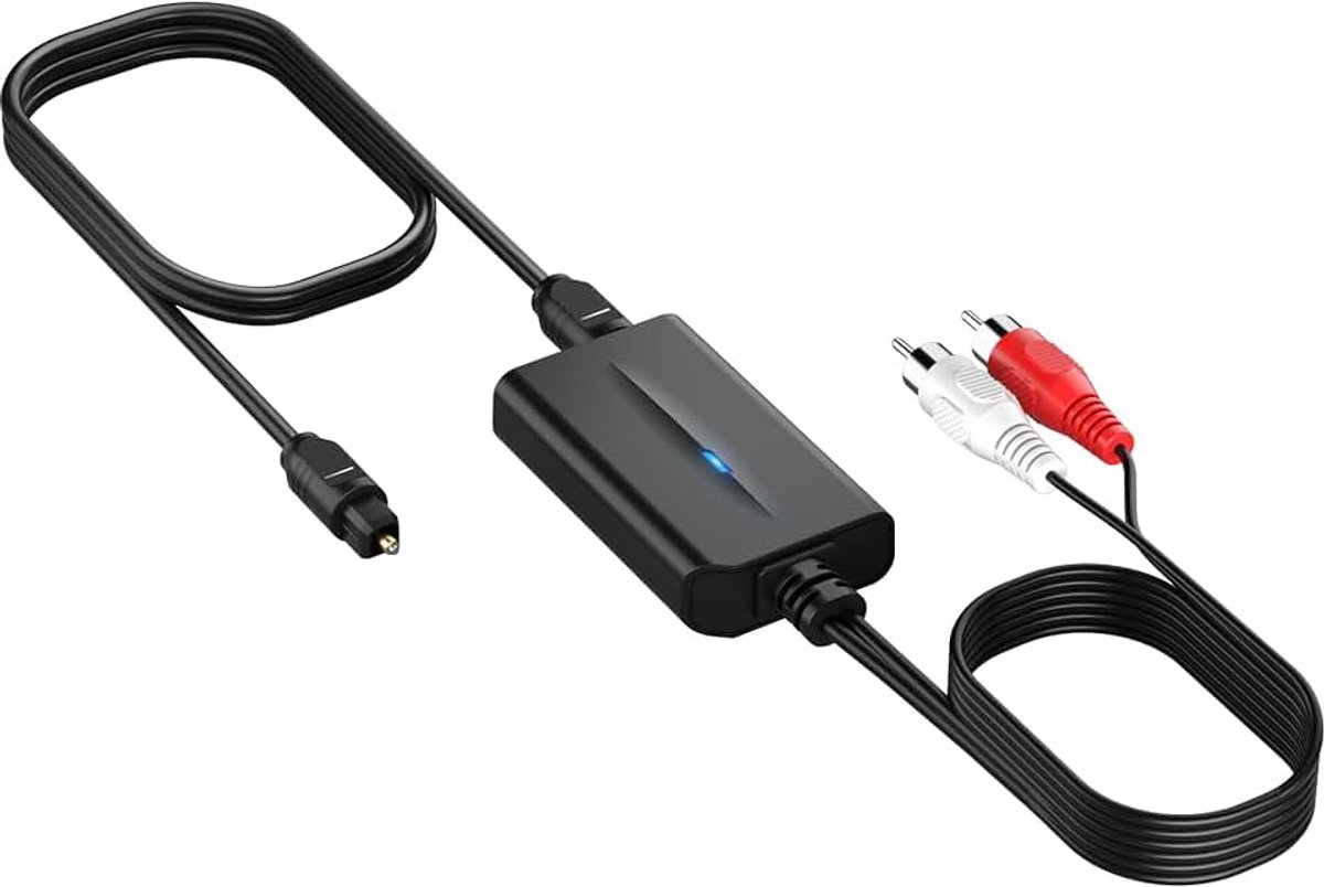 192kHz DAC Digitaal naar Analoge Audio Converter 7ft/2.1m Digitale Optische naar RCA Kabel SPDIF naar RCA Converter met Ingebouwde Audio Versterker Chipset voor HDTV, DVD, Blu-Ray Playersrca Male