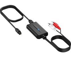 192kHz DAC Digitaal naar Analoge Audio Converter 7ft/2.1m Digitale Optische naar RCA Kabel SPDIF naar RCA Converter met Ingebouwde Audio Versterker Chipset voor HDTV, DVD, Blu-Ray Playersrca Male