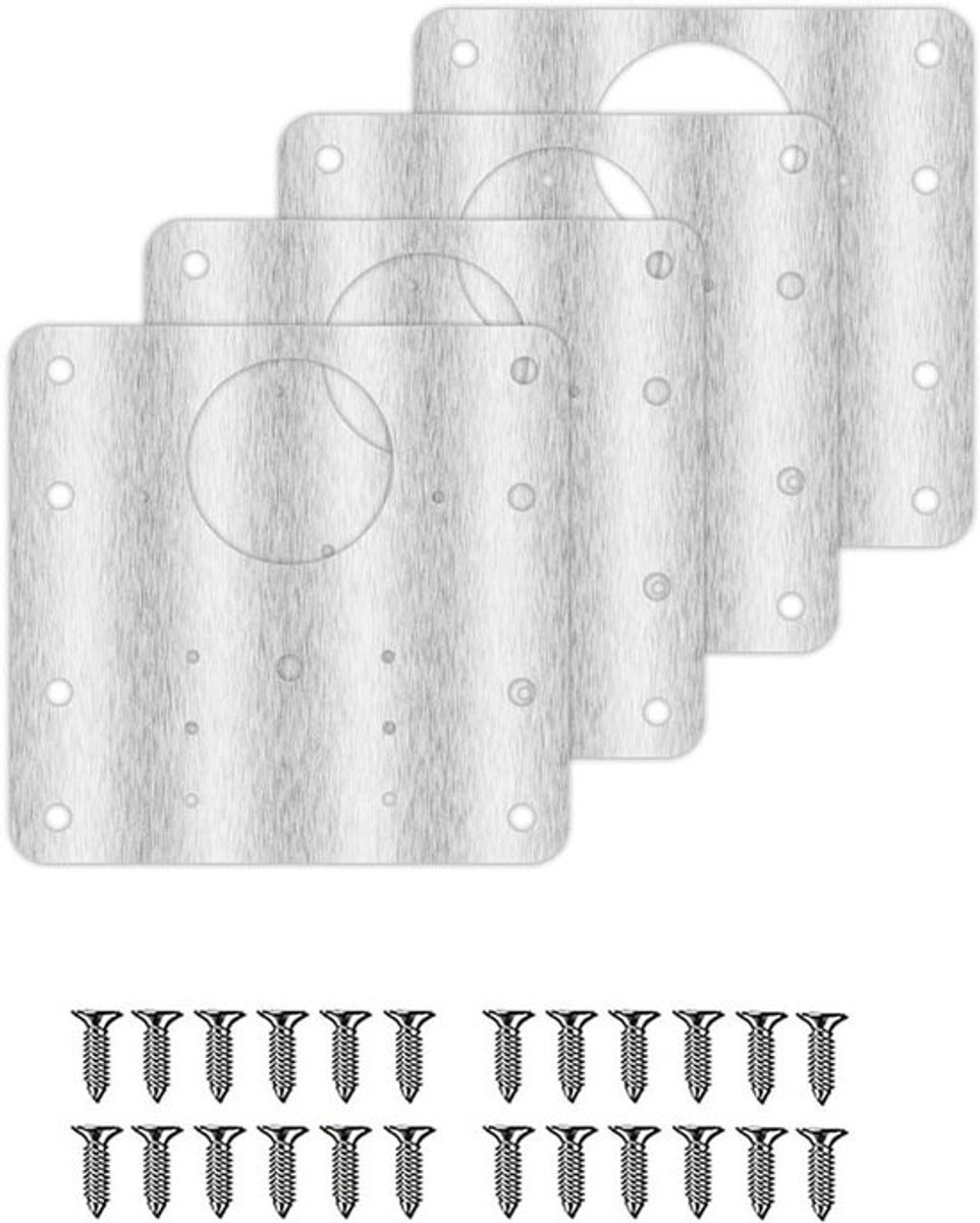 reparatieset kastscharnierbasis - houten keukenkastdeur - roestvrij staal - scharnieren - versterken - 4 stuks - geschikt voor - grotere kast - keukenkast - bescherming - reparatieset.
