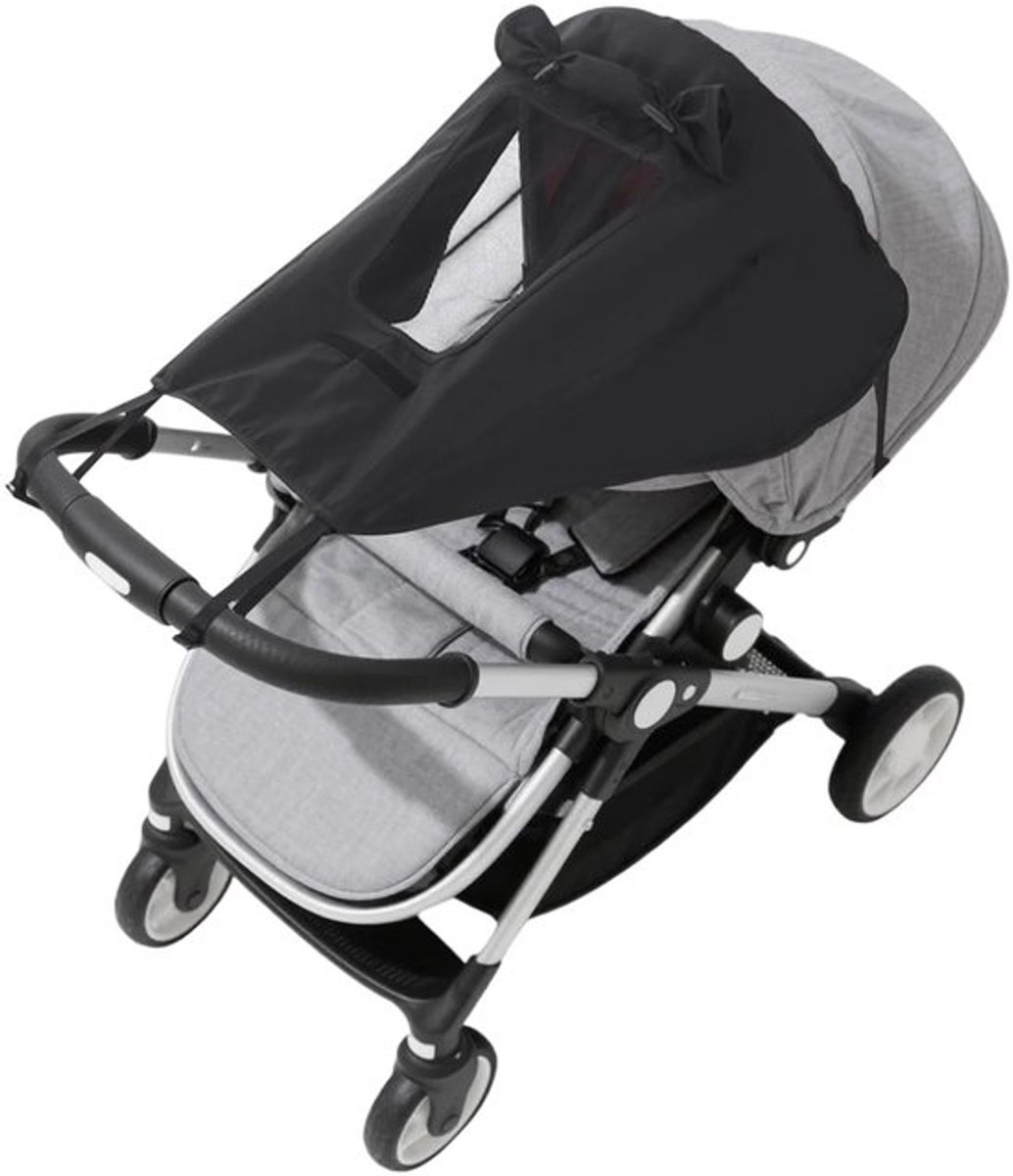 Kinderwagen met UV-bescherming 50+ - Waterdicht zonnedak - Geventileerd dakraam - Universele afdekking - Verstelbare elastische riemen - Inclusief opbergtas - Kinderwagenluifel