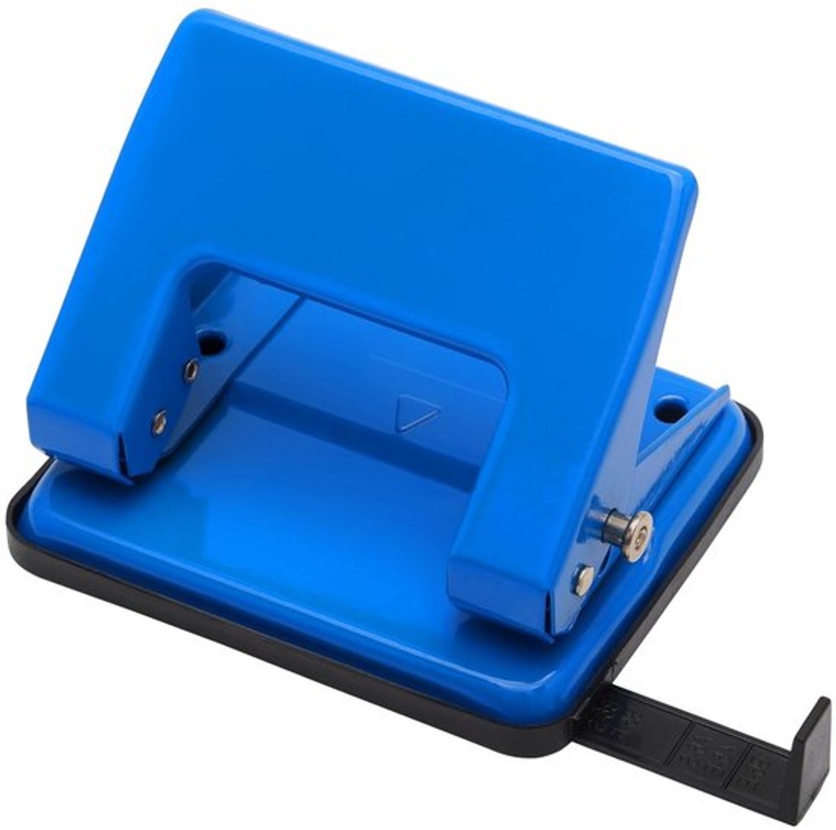 Zware bureaugatenpons Blauw - 2 gatenpons - Capaciteit van 70 vellen - 7,5 cm afstand tussen gaten - Lock Down-handvat - Geschikt voor thuis, kantoor & school - Extra stevige 2-gaats gatenpons in Blauw.